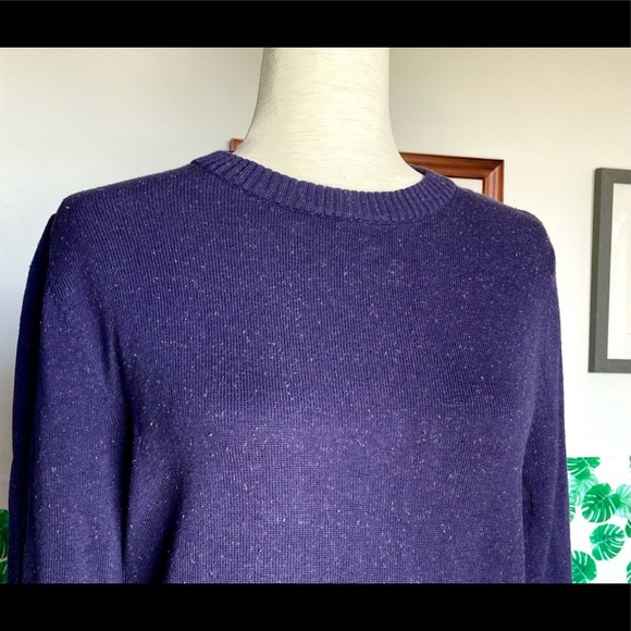 🌞3/$18🌞NWOT Merona Women’s Navy Blue Textured Crewneck Sweater - Picture 3 of 6